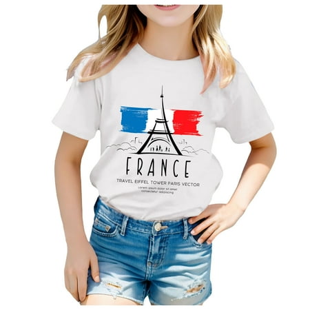 

Kid Printed Casual Short Sleeve Top T Shirt Sports Baby Girl Clothes T Shirts for Boys