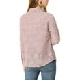 thumbnail image 3 of INSPIRE CHIC Women's Button Up Shirt Turn Down Collar Long Sleeve Buttons Cuff Top Blouse Pink L, 3 of 6