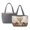Deer Flower Cross, variant on FOR U DESIGNS Sunflower Highland Cattle Print Tote Bag for Women, Quilted Two Tone Top Handbag with Pockets Double Sided Usable Shoulder Bag, Large Capacity Tote Handbag for Travel