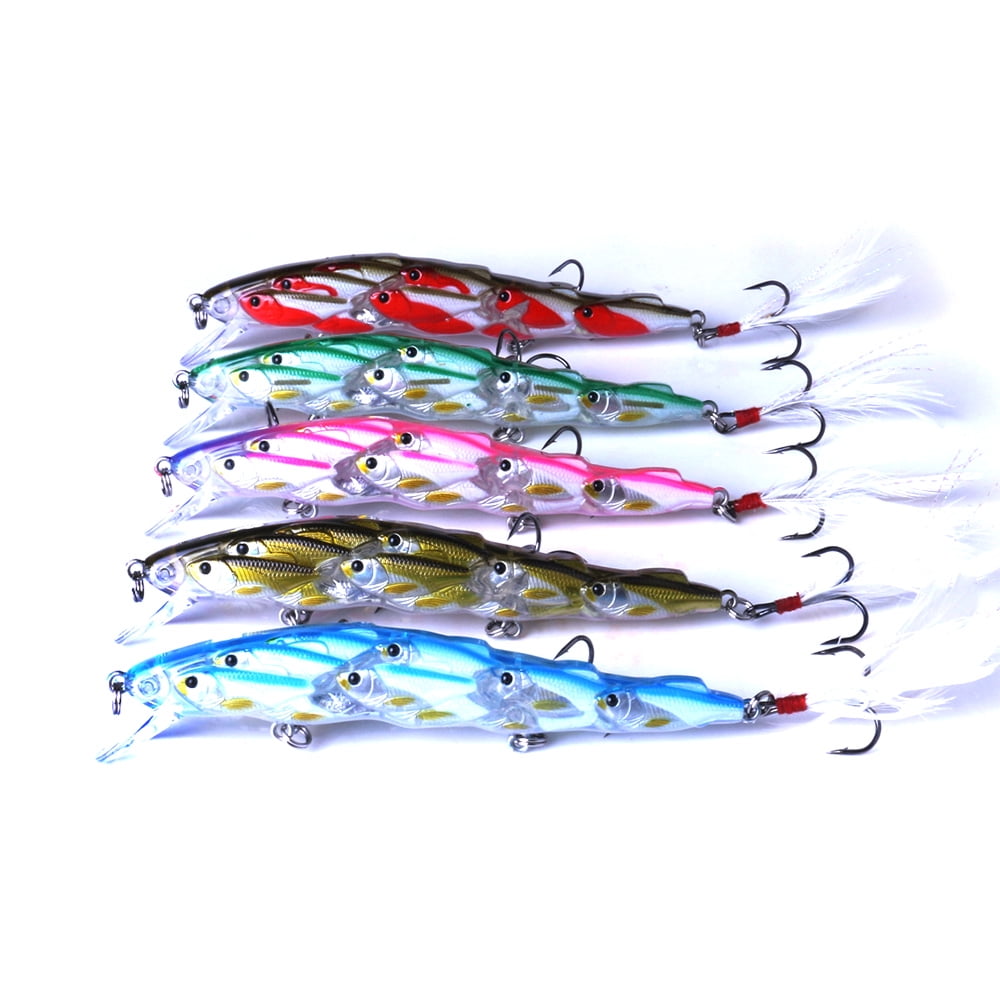 HENGJIA Fishing Deep Diving Fishing Lures Swimbait Large Sinking Minnow Lure Saltwater Jerkbait Lure 5Pcs/kit, 0.55oz/4.53in
