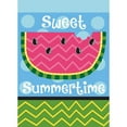 thumbnail image 1 of Sweet Summertime Watermelon Pink and Green Chevron 13 x 18 Small Garden Flag, 1 of 3