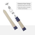 thumbnail image 4 of Uxcell Leather Band Deployment Buckle Watch Strap 17mm Leather Strap, Blue Silver, 4 of 5