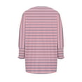 thumbnail image 6 of CLOISE Womens Shirts Fall Cute Striped Tees Crewneck 3/4 Sleeve Tops Oversized Colorblock Basic Shirts Flowy Clothes Pink 2XL, 6 of 6