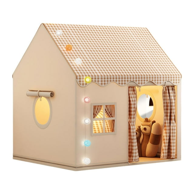 Tienda de juegos para niños, tienda de princesas con puerta y ventana, plegable, para niños y niñas Gris