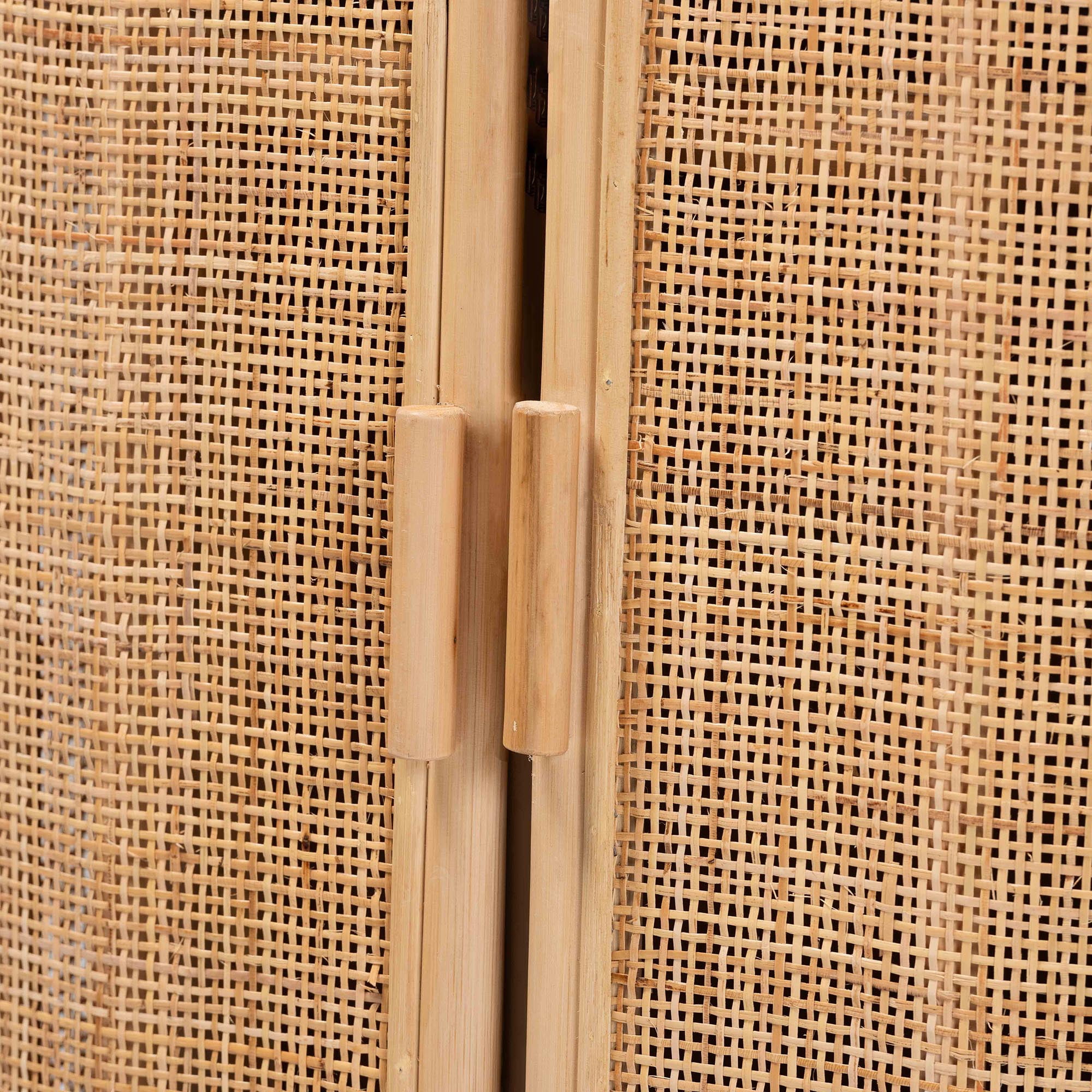 bali & pari Yanka Boho Storage Cabinet, 2-Door, Natural