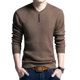 thumbnail image 4 of Suéter de punto liso de color rojo para hombre, jersey de cuello en V para hombre, de algodón, talla grande, prendas de punto ajustadas, diseñador de lujo, 4 of 5