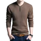 thumbnail image 4 of Suéter de punto liso de color rojo para hombre, jersey de cuello en V para hombre, de algodón, talla grande, prendas de punto ajustadas, diseñador de lujo, 4 of 5