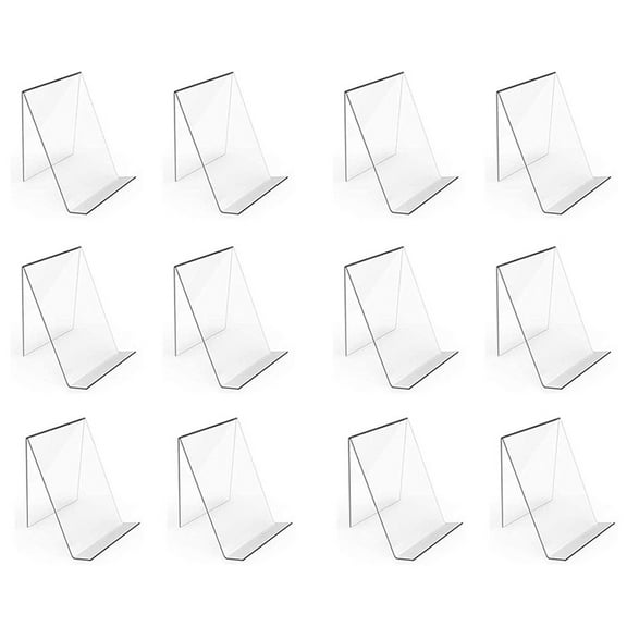 12 Pack Acrylic Book Stand, Clear Display Easel, Stand Holder for Displaying Comic Books, Albums