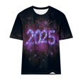 thumbnail image 4 of Camisetas Casuales de Mujer Año Nuevo Impreso Suéter de Manga Corta Cuello Redondo, Top de Moda para el Uso Diario, 4 of 4