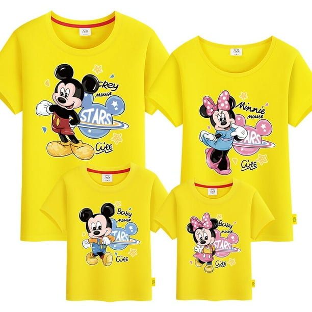 Dibujos animados Mickey Mouse Minne Familia Ropa a juego Papa Mama Ninos Ninas Trajes a juego Ninos Adultos Camiseta Camisetas Ropa de verano Papa 3XL Gao Jinjia LED Walmart en linea
