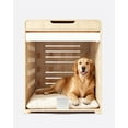 thumbnail image 3 of Furnibear Modern Dog Crate Furniture with Charging Station, Multifunctional Side End Table Indoor Kennel with Hidden Door for Small and Medium Dogs Breeds up to 55lb,Oak, 3 of 9
