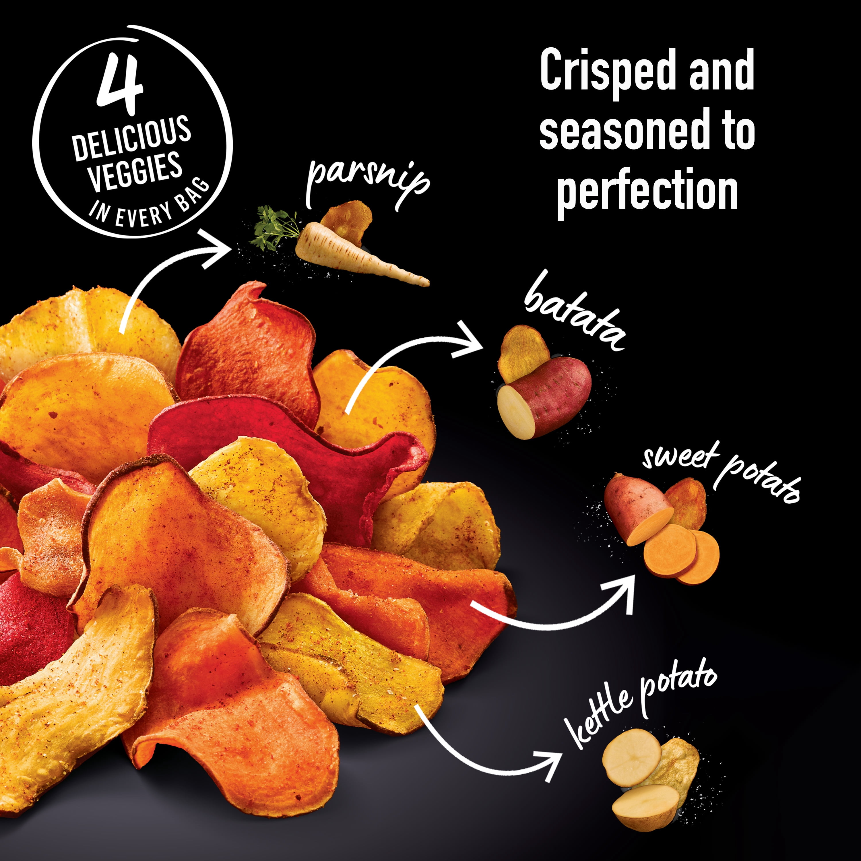 (2 pack) TERRA Sweet & Smoky BBQ Vegetable Snack Chips, Sharing Size, 8.2 oz