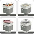 OhhGo 3Pack Large Foldable Organizer Storage Bin, Sturdy Flax Fabric