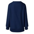 thumbnail image 5 of DondPO Sweatshirt for Women Women's Sweatshirts Long Sleeve Tunic Tops Crew Neck Soft Pullover with Side Zipper Shirt Clothes Hoodies for Teen Girls Oversized Sweatshirt for Women Blue XL Clearance！, 5 of 5