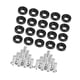thumbnail image 4 of 20 tornillos para matrícula con arandelas, herrajes de montaje, tuercas de fijación, seguridad negro, 4 of 9