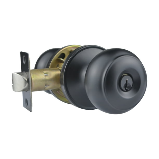 Comfhouse Stainless Steel Ball Entry Door Knob, KeyedAlike Matte Black