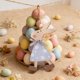 thumbnail image 4 of Set de decoraciones colgantes de madera para conejos de Pascua, adornos de mesa de 10 en verde menta, amarillo azul, rosa rosa, decoración de puertas de pared de madera rústica, 4 of 6