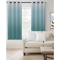 thumbnail image 2 of Turquoise Ombre Blackout Curtains 90 Inches Long for Bedroom, Teal White Gradient Modern Abstract Art Thermal Insulated Room Darkening Black Out Window Curtain Panels Grommet Drapes for Living Room, 2 of 8