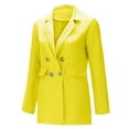 thumbnail image 4 of yoeyez Women Blazers for Work Professional Solid Turn Down Collar Jacket Long Sleeve Button Coat Parka Outerwear with Pocket Women Blazers and Suit Jackets Blazer Jackets for Women, 4 of 7