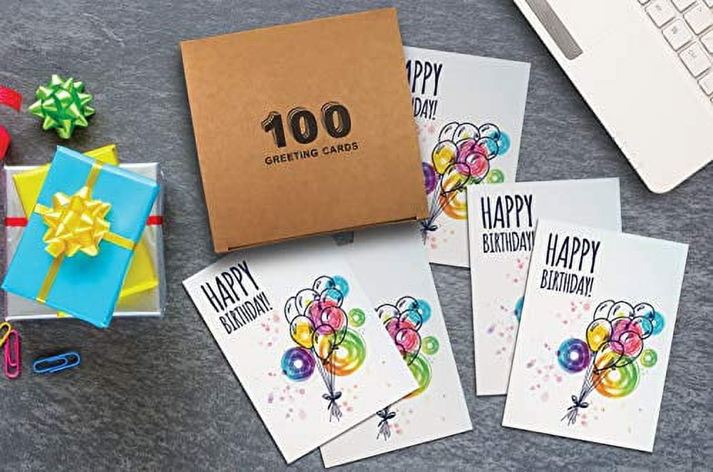Better Office Birthday Cards with Envelopes 6" x 4" Multicolor 100/Pack (64531)