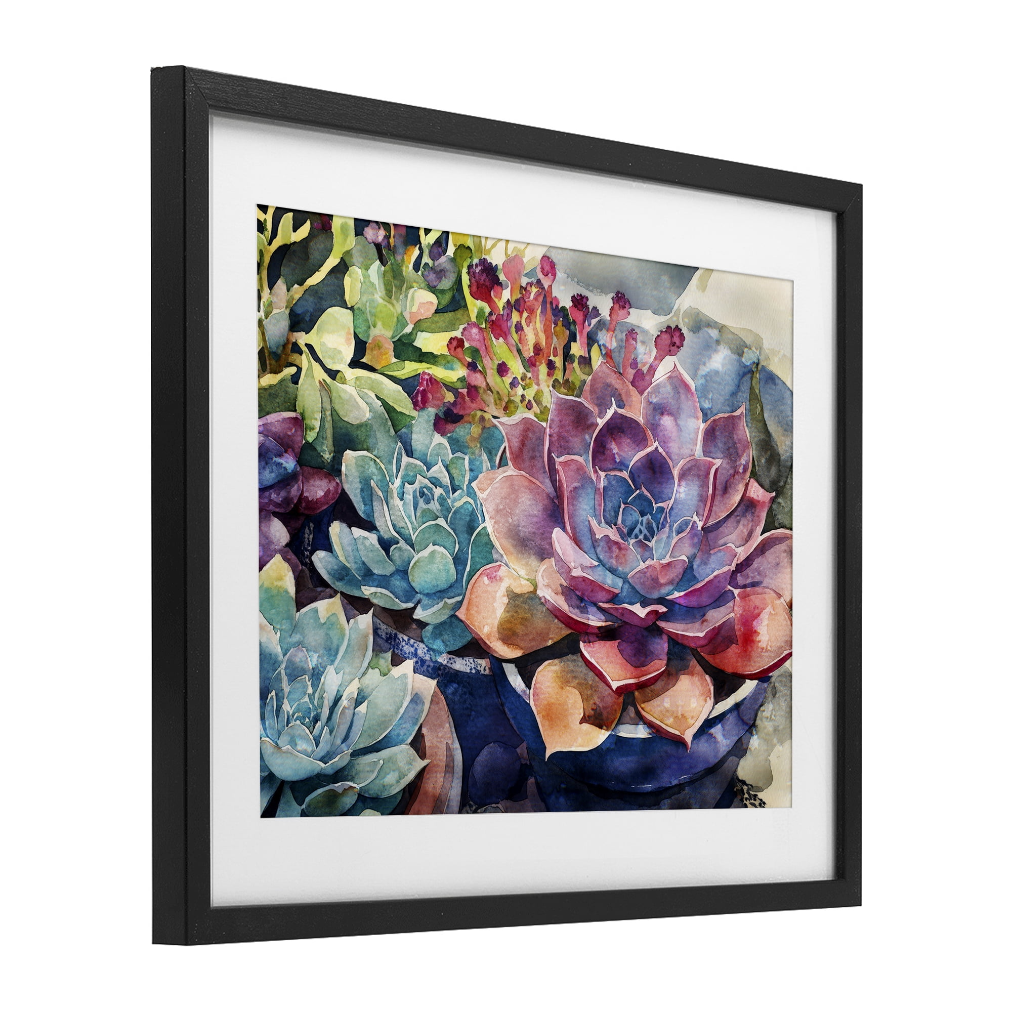 Stupell Industries Sun Kissed Succulents Black Framed Print Under Glass, design by Svetlana Aleynikova