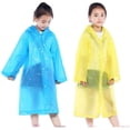 thumbnail image 1 of Capas de lluvia para niños, capas de lluvia impermeables para niños, chubasqueros portátiles reutilizables para niños y niñas de 6 a 12 años, escuela, camping, emergencia (2 piezas) Ormromra ZJWJ050, 1 of 7