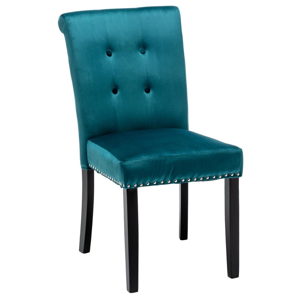 Set of 2 Dining Chair Tufted Upholstered High Back Mid Century Living