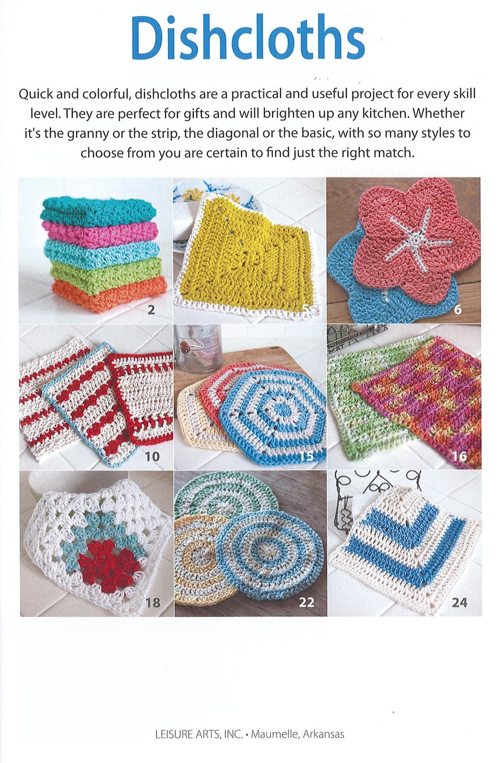 Leisure Arts Dishcloths Crochet Book