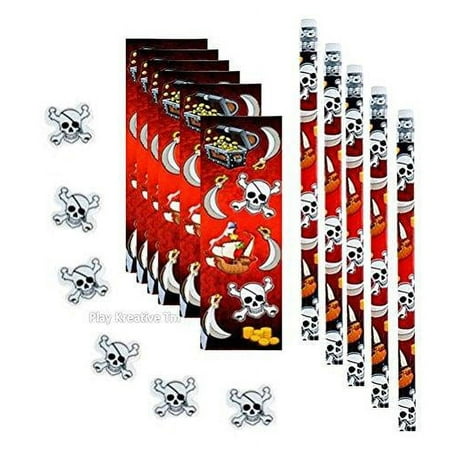 Play Kreative Pirate Pencil, Stickers and Erasers Stationery Set