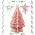 thumbnail image 2 of 24" Hand Painted Ceramic Christmas Tree, Pink Pre-Lit Tree with 148 Multi Color Lights and 2 Star Toppers, 2 of 7