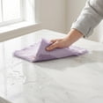 thumbnail image 4 of REGALWOVEN 2 Pack Cotton Linen Kitchen Towels, Solid Color Fringed Dish Towels, Soft Absorbent Hand Towels Light Purple 18" x 18", 4 of 7