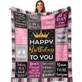 thumbnail image 1 of LHSHID Birthday Gifts for Women/Girls/Her Happy Birthday Decorations Blanket Gifts for Women Birthday Unique Birthday Gifts for Mom/Daughter/Friend/Sisters Women Birthday Gift Ideas 50"x60", 1 of 7
