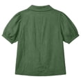 thumbnail image 5 of Babysbule Women Peter Pan Collar Henley Puff Short Sleeve Blouse Loose Fit Casual Top for Summer Travel Weekend Daily Outfits, 5 of 8