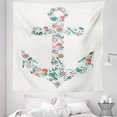 thumbnail image 1 of Anchor Tapestry, Nautical Shape with Binoculars Captain Hat Compass Mermaids, Fabric Wall Hanging Decor for Bedroom Living Room Dorm, 5 Sizes, Seafoam Coral Teal, by Ambesonne, 1 of 1