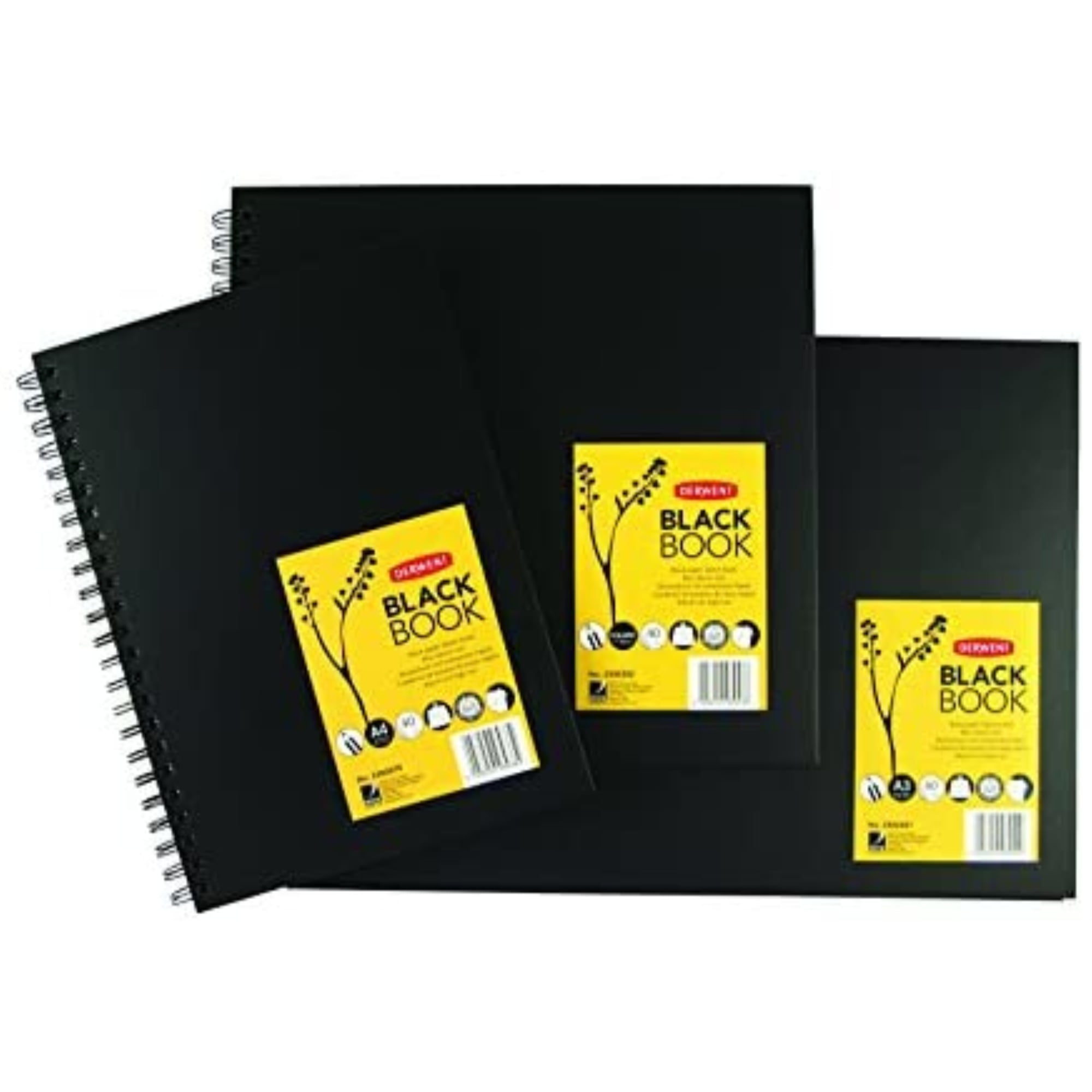 Derwent Sketch Book, Big Book Drawing Pad, A5, 5.83 x 8.27 Inches Sheet  Size, Wirebound, Hard Covers, 86 Sheets (2301608) , Black
