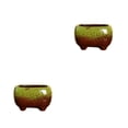 thumbnail image 4 of Billuyoard Maceta de cerámica para suculentas y flores de verde verde 2Conjunto, 4 of 6