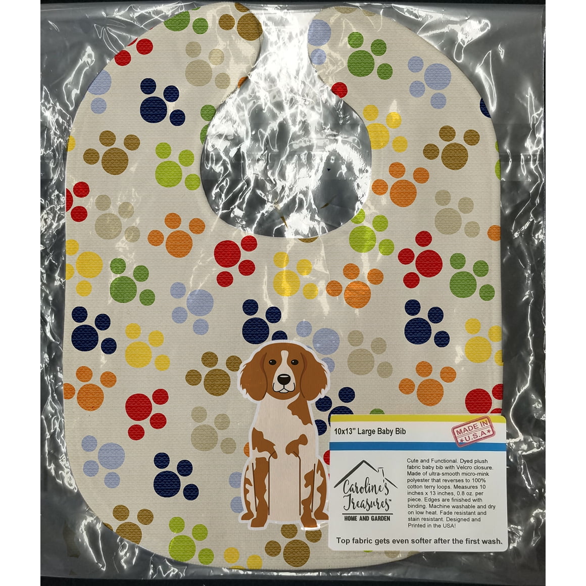 Pawprints Brittany Spaniel Baby Bib