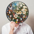 thumbnail image 6 of Yayeee Wall Clock Battery Operated 9.5" Silent Quartz Non-Ticking for Living Room Decor, Floral Garden, 6 of 8