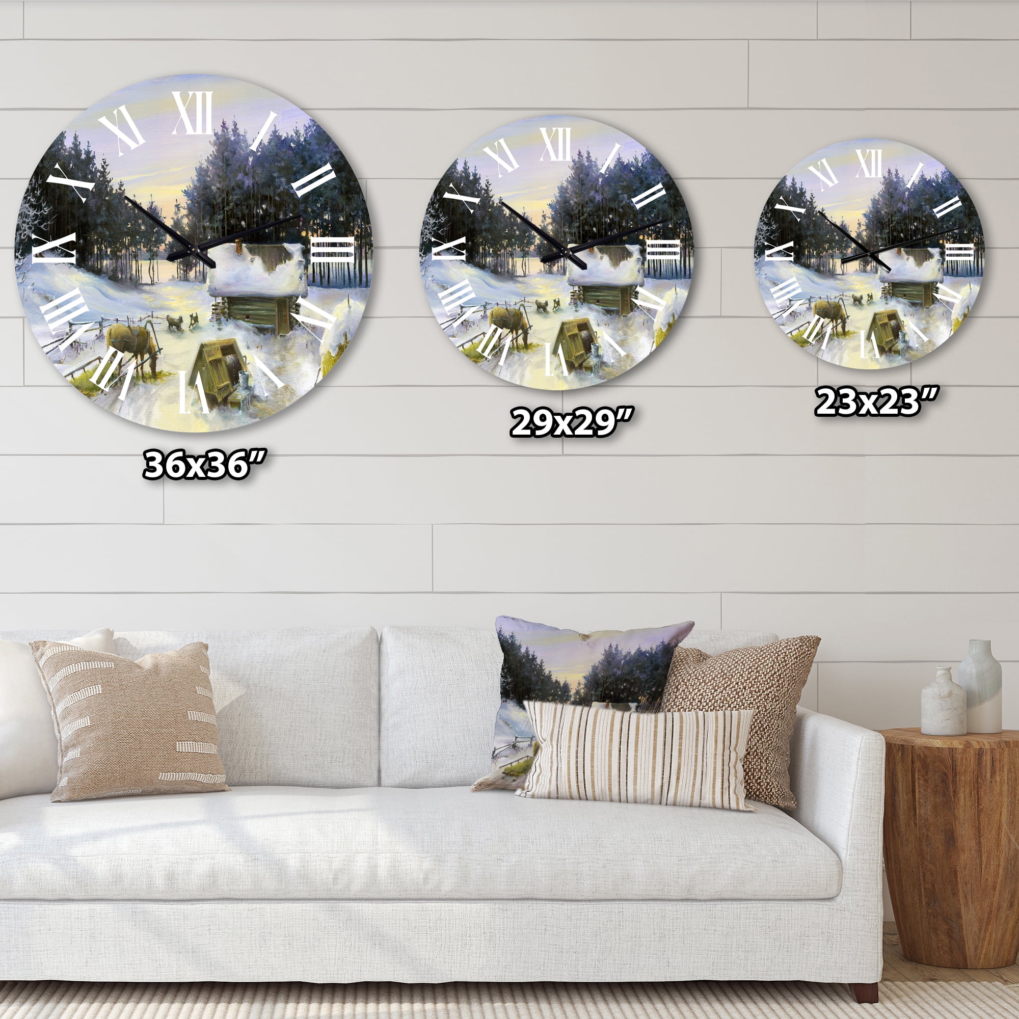 Designart 1 in Quartz Country Wall Clock