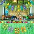 thumbnail image 5 of OUNONA UNOMOR Hawaiian Table Skirt Tropical Hawaiian Party Decoration Set with 2 Paper Garlands, 5 of 6