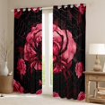 thumbnail image 2 of Feelyou Romantic Gothic Rose Curtains Pack of 2 (42x84 Each), Black Red Spider Curtains Blackout, Happy Valentine's Day Bedroom Curtains, Black Out Curtains Decor, 2 of 6