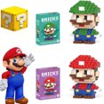 thumbnail image 2 of Bloques de construcción de Mario Bros, personajes de juegos de anime, Luigi Pikachu, modelo ensamblado, bloques de construcción, muñecas, juguetes, regalos de cumpleaños para niños, 2 of 5