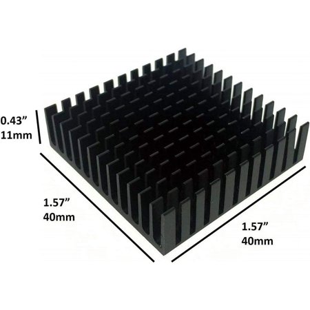 Easycargo 4pcsヒートシンクキット40 x 40 x 11 mm + 3 M 8810熱伝導性粘着テープ、冷却用 3Dプリンター、TEC1