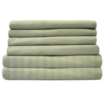 Dobby Stripe Sheets - 6 Piece 1500 Supreme Collection Fine Brushed Microfiber Deep Pocket Sheet Set - Sage,King