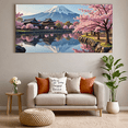 thumbnail image 5 of Japanese Style Landscape Backdrop with Mount Fuji Cherry Blossoms and Pavilions Banner Party Decorations Photography Props Event Decors Festival Backgrounds, 5 of 6