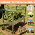 thumbnail image 5 of Hay Feeder, 2 in 1 45-Inch Galvanized Steel Hay Feeder with Wheels, Heavy-Duty for Goats, Horses & Small Livestock, Ideal for Farm Pastures, Barn Yards & Pasture Paddocks, Rust-Resistant Build, 5 of 8
