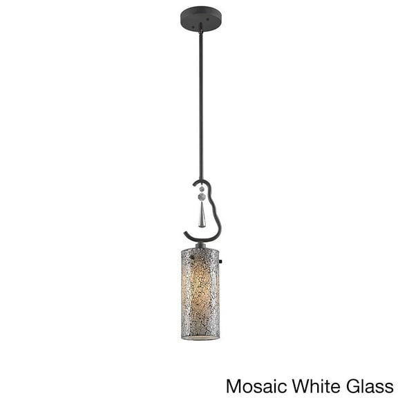 Woodbridge Lighting Haley 1-light Steel & Glass Mini Pendant in White Mosaic