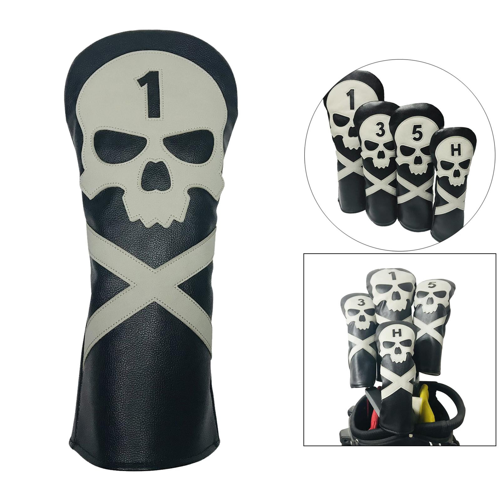 harayaa Durable Golf Driver Head Cover Waterproof No. 1, 3/5, UT Drivers Headcover Woods Black