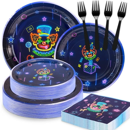 

96Pcs 1st Birthday Luminous Style Tableware Set fo