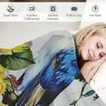 thumbnail image 3 of ARISTURING  Flower Throw Blanket Watercolor Humming Bird Roses Peony with Leaves on White Background Decorative Soft Warm Cozy Flannel Plush Throws Blankets for Bedding Sofa Couch, 3 of 6